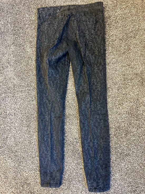 Current/Elliott Denim - Current/Elliott Black Paisley-Print Skinny Jeans